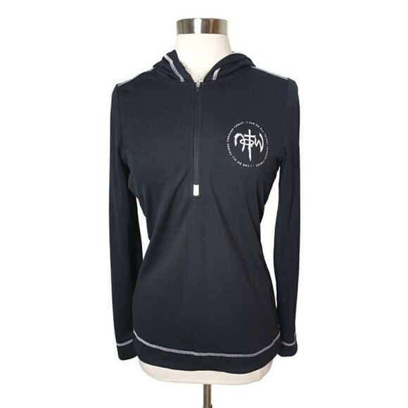 NoTW Women's Hoodie Lightweight Half-Zip Pullover Christian Graphic Large NWOT - Picture 1 of 7